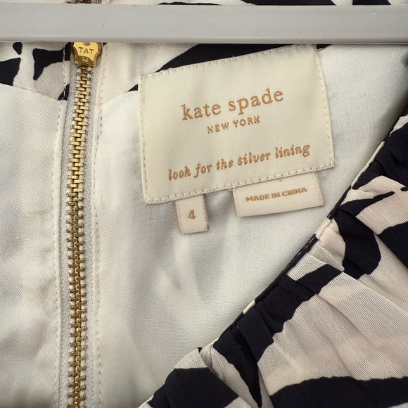 Kate Spade Elegant Black and White Leaf Print Dress - Picture 7 of 10
